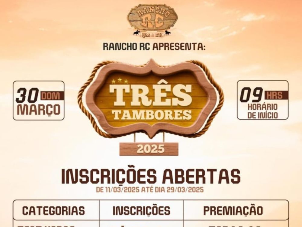 Rancho RC anuncia grande Prova de Três Tambores: Inscrições estão abertas