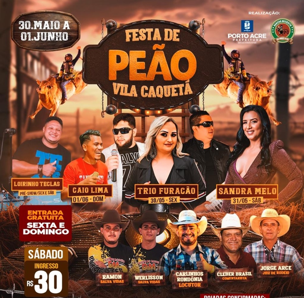Com R$ 10 mil em jogo, Vila Caquetá prepara grande rodeio no Rancho Mesquita