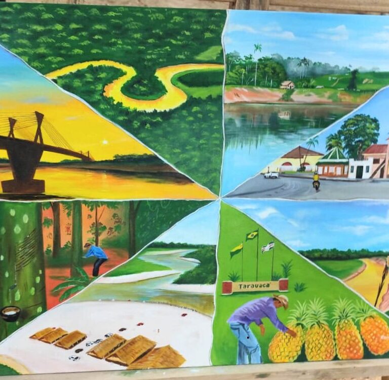 Quadros que retratam a vida e as belezas de Tarauacá encantam público durante a TKRS