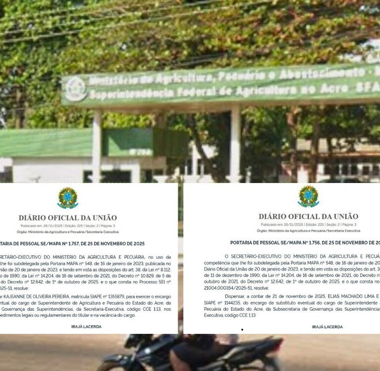 Mudança administrativa atinge Superintendência de Agricultura e Pecuária no Acre