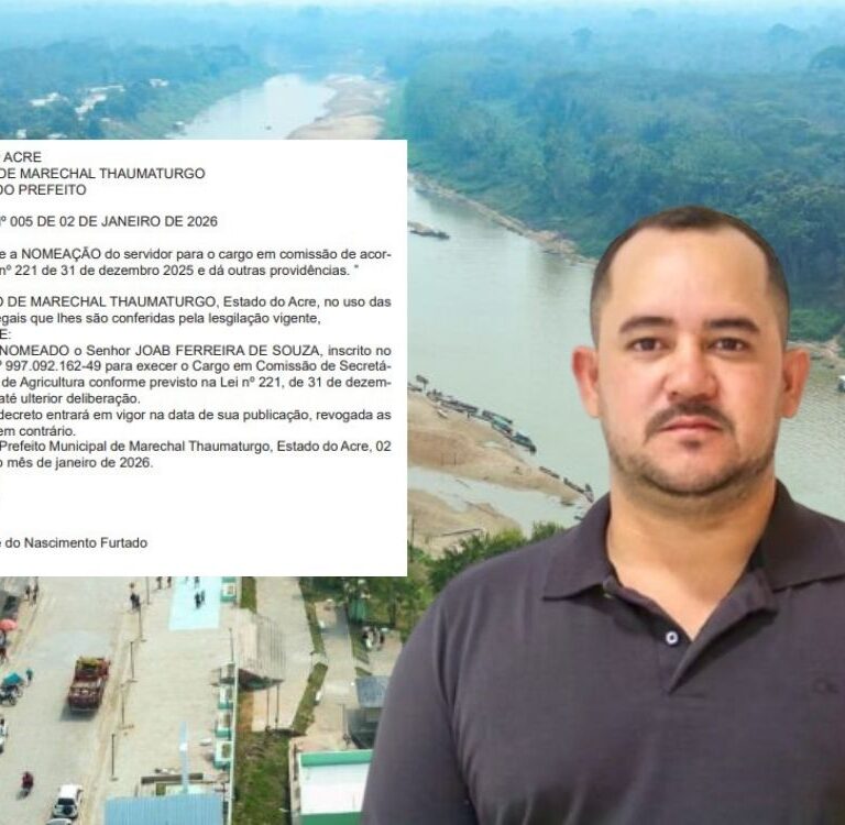 Prefeito reconduz secretário de Agricultura em Marechal Thaumaturgo