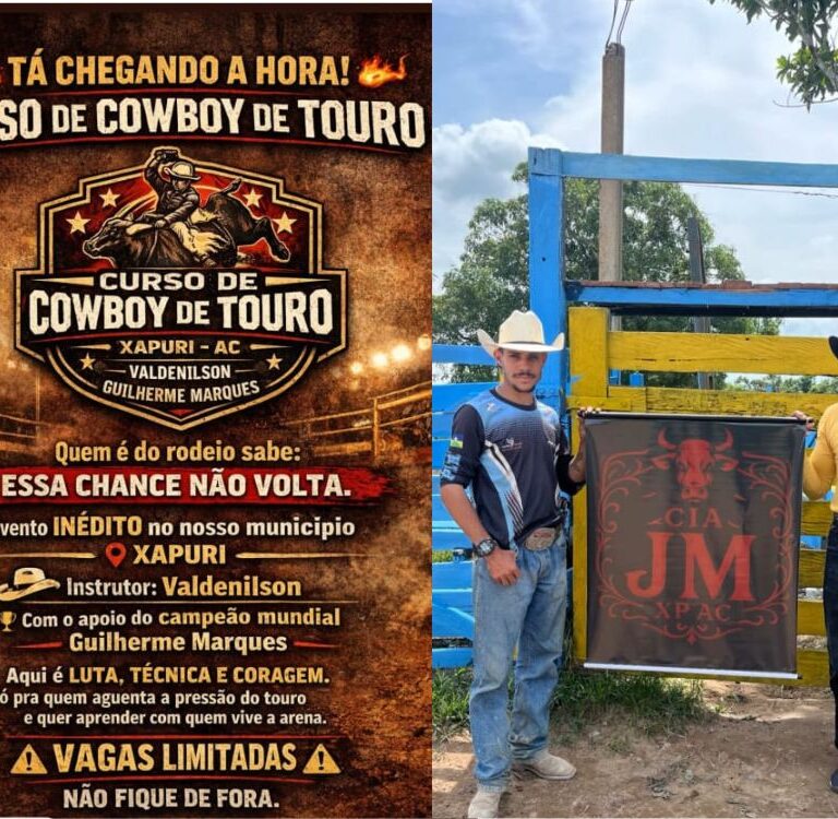 Xapuri recebe curso inédito de montaria em touros com instrutores de SP