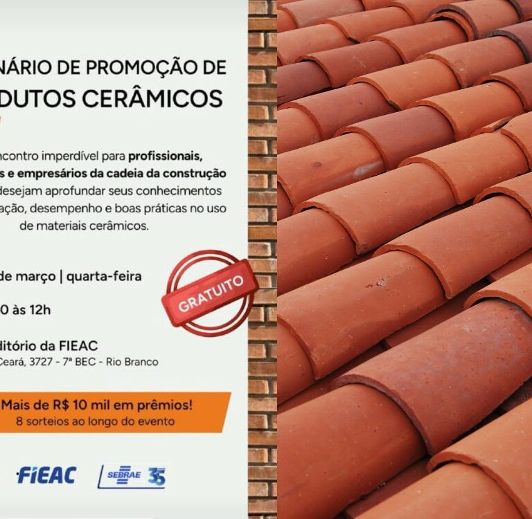 Evento gratuito sobre produtos cerâmicos reúne especialistas no Acre na quarta-feira (4)