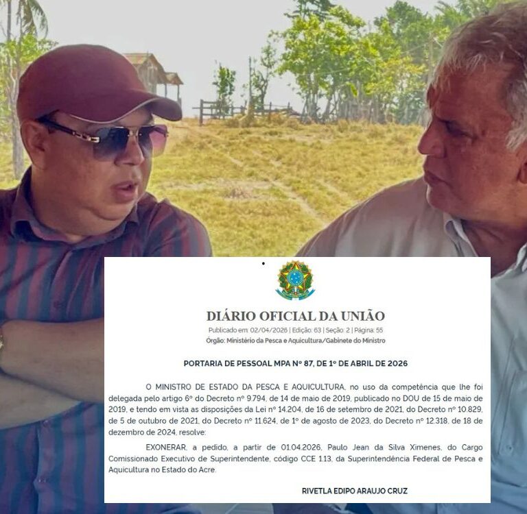 Paulo Ximenes é exonerado da Superintendência da Pesca no Acre