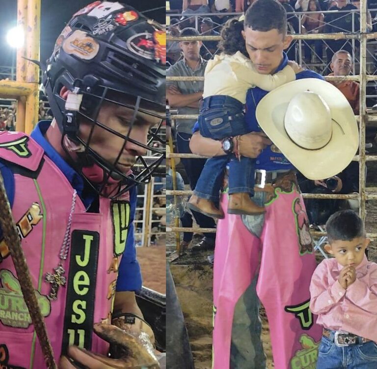 Ao lado dos filhos e vencer desafio na arena, Matheus Bernardino emociona a 5ª Feira do Agro de Plácido de Castro