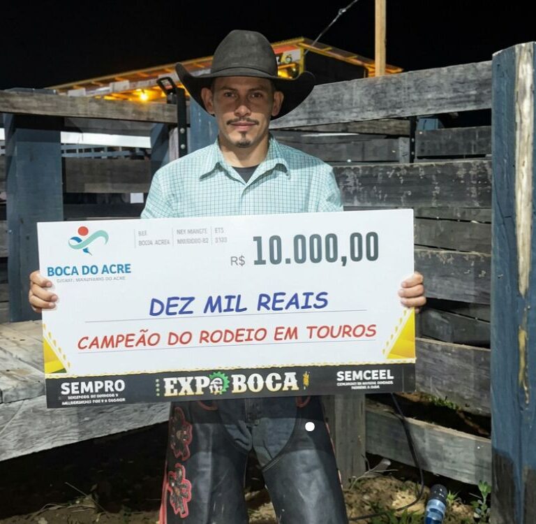 Acre conquista todas as vagas do pódio da ExpoBoca: Marcelo Paiva, de Feijó, é campeão do rodeio 2026