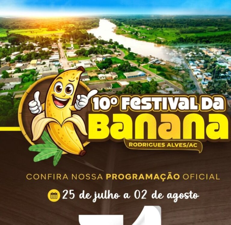 10° Festival da Banana promete movimentar Rodrigues Alves com seis dias de festa incluindo feira, rodeio e cavalgada