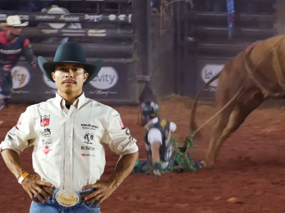 Gledisson de Lima, de Xapuri, cai na última montaria do Barretos International Rodeo e fecha Barretos com 6º lugar