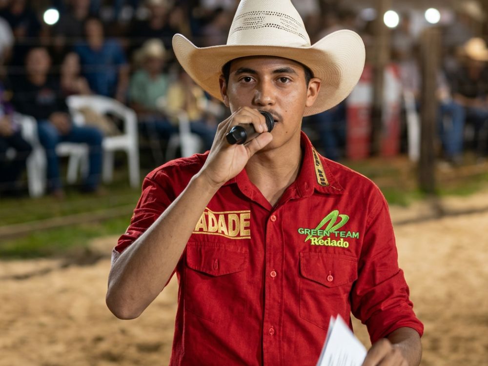 Paixão pelo rodeio leva jovem de Xapuri a realizar sonho de narrar montarias no 1° Encontro de Cowboys da CIA RM
