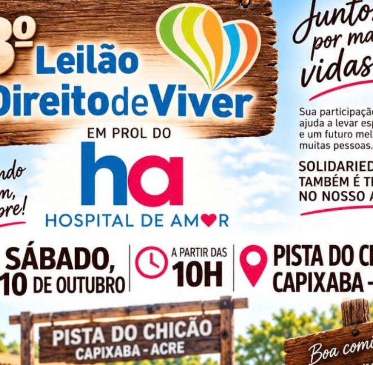 Em Capixaba, 3º Leilão Direito de Viver reúne gado, comida e solidariedade em prol do Hospital de Amor